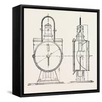 Compressed Oil Gas for Lighting Cars, Steamboats, and Buoys: Locomotive Headlight, 1882-null-Framed Stretched Canvas