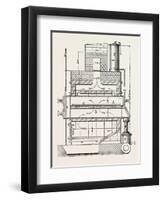 Compressed Oil Gas for Lighting Cars, Steamboats, and Buoys: Section a Furnace, 1882-null-Framed Giclee Print