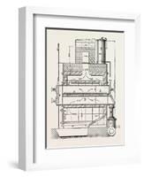 Compressed Oil Gas for Lighting Cars, Steamboats, and Buoys: Section a Furnace, 1882-null-Framed Giclee Print