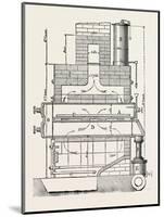 Compressed Oil Gas for Lighting Cars, Steamboats, and Buoys: Section a Furnace, 1882-null-Mounted Giclee Print