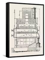 Compressed Oil Gas for Lighting Cars, Steamboats, and Buoys: Section a Furnace, 1882-null-Framed Stretched Canvas