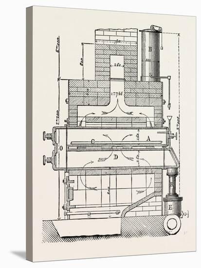 Compressed Oil Gas for Lighting Cars, Steamboats, and Buoys: Section a Furnace, 1882-null-Stretched Canvas