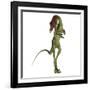 Compsognathus Dinosaur on White Background-Stocktrek Images-Framed Art Print