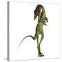 Compsognathus Dinosaur on White Background-Stocktrek Images-Stretched Canvas