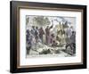 Compulsory Conversion of Native Americans to Christianity by Spanish Jesuit Missionaries, c.1500-null-Framed Giclee Print