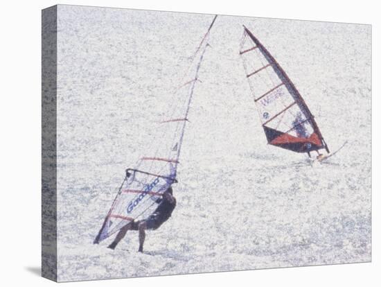 Computer Altered Image of Windsurfers-null-Stretched Canvas