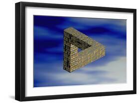 Computer Artwork of An Impossible Triangle-Laguna Design-Framed Photographic Print