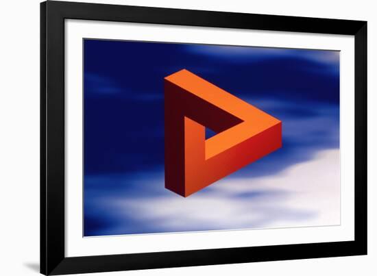 Computer Artwork of An Impossible Triangle-Laguna Design-Framed Photographic Print