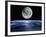 Computer Artwork of Full Moon Over Earth's Limb-Julian Baum-Framed Photographic Print