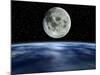 Computer Artwork of Full Moon Over Earth's Limb-Julian Baum-Mounted Photographic Print