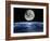 Computer Artwork of Full Moon Over Earth's Limb-Julian Baum-Framed Photographic Print