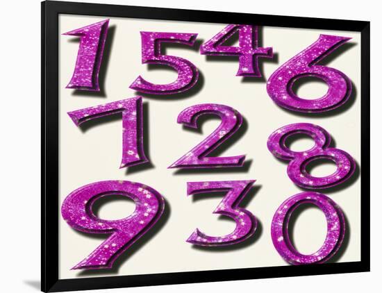 Computer Artwork of Numbers 0-9 Used In Numerology-Victor Habbick-Framed Photographic Print