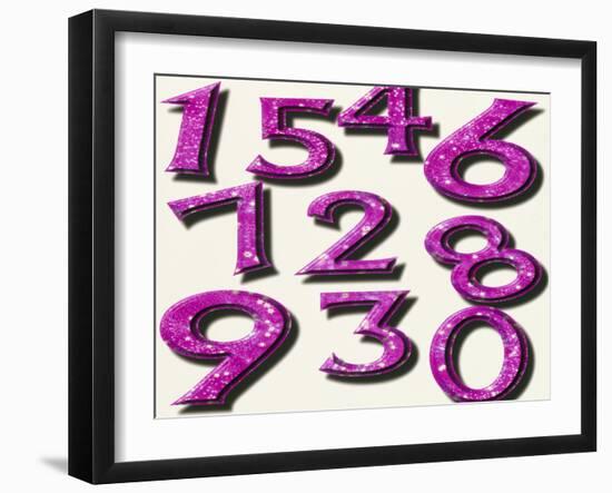 Computer Artwork of Numbers 0-9 Used In Numerology-Victor Habbick-Framed Photographic Print