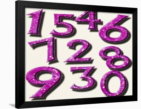 Computer Artwork of Numbers 0-9 Used In Numerology-Victor Habbick-Framed Photographic Print