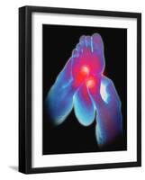 Computer Artwork of Reflexologist Massaging a Foot-David Gifford-Framed Photographic Print