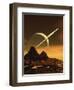 Computer Artwork of Titan's Surface And Saturn-Julian Baum-Framed Premium Photographic Print