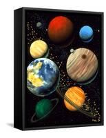 Computer Artwork Showing Planets of Solar System-Roger Harris-Framed Stretched Canvas