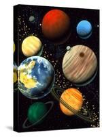 Computer Artwork Showing Planets of Solar System-Roger Harris-Stretched Canvas