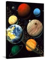 Computer Artwork Showing Planets of Solar System-Roger Harris-Stretched Canvas