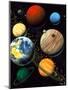 Computer Artwork Showing Planets of Solar System-Roger Harris-Mounted Premium Photographic Print