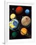 Computer Artwork Showing Planets of Solar System-Roger Harris-Framed Premium Photographic Print