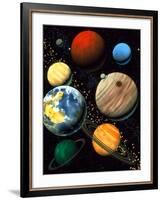 Computer Artwork Showing Planets of Solar System-Roger Harris-Framed Photographic Print