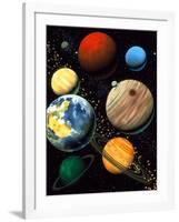 Computer Artwork Showing Planets of Solar System-Roger Harris-Framed Photographic Print