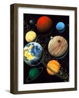 Computer Artwork Showing Planets of Solar System-Roger Harris-Framed Photographic Print