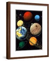 Computer Artwork Showing Planets of Solar System-Roger Harris-Framed Photographic Print