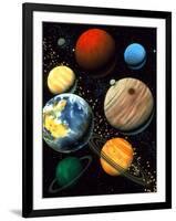 Computer Artwork Showing Planets of Solar System-Roger Harris-Framed Photographic Print