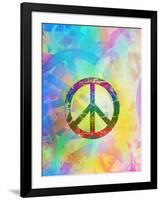 Computer Designed Highly Detailed Grunge Abstract Textured Collage - Peace Background-Gordan-Framed Art Print