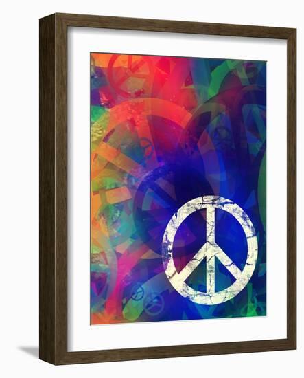 Computer Designed Highly Detailed Grunge Abstract Textured Collage - Peace Background-Gordan-Framed Art Print