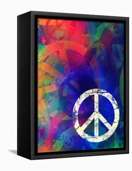 Computer Designed Highly Detailed Grunge Abstract Textured Collage - Peace Background-Gordan-Framed Stretched Canvas