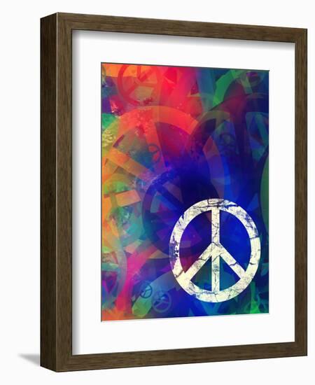 Computer Designed Highly Detailed Grunge Abstract Textured Collage - Peace Background-Gordan-Framed Art Print