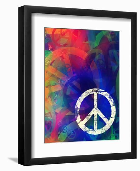 Computer Designed Highly Detailed Grunge Abstract Textured Collage - Peace Background-Gordan-Framed Art Print