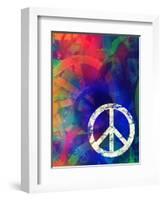 Computer Designed Highly Detailed Grunge Abstract Textured Collage - Peace Background-Gordan-Framed Art Print