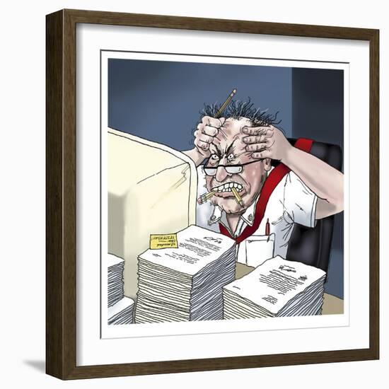 Computer Frustration-Linda Braucht-Framed Giclee Print