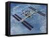 Computer Generated Image of the International Space Station-Stocktrek Images-Framed Stretched Canvas