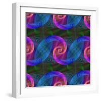 Computer Generated Spiral Fractal Pattern Background-David Zydd-Framed Photographic Print