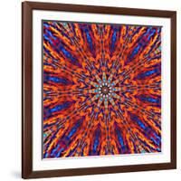 Computer Generated Tie Dye Kaleidoscope Created from a Photograph of a Sunset-Karimala-Framed Art Print