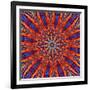 Computer Generated Tie Dye Kaleidoscope Created from a Photograph of a Sunset-Karimala-Framed Art Print