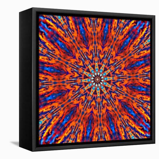 Computer Generated Tie Dye Kaleidoscope Created from a Photograph of a Sunset-Karimala-Framed Stretched Canvas