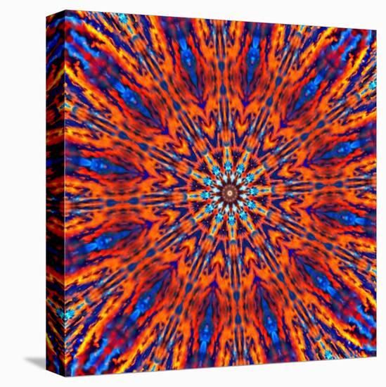 Computer Generated Tie Dye Kaleidoscope Created from a Photograph of a Sunset-Karimala-Stretched Canvas