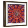 Computer Generated Tie Dye Kaleidoscope Created from a Photograph of a Sunset-Karimala-Framed Art Print