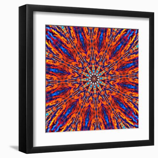 Computer Generated Tie Dye Kaleidoscope Created from a Photograph of a Sunset-Karimala-Framed Art Print