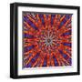 Computer Generated Tie Dye Kaleidoscope Created from a Photograph of a Sunset-Karimala-Framed Art Print