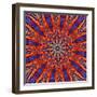 Computer Generated Tie Dye Kaleidoscope Created from a Photograph of a Sunset-Karimala-Framed Art Print