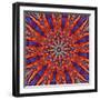 Computer Generated Tie Dye Kaleidoscope Created from a Photograph of a Sunset-Karimala-Framed Art Print