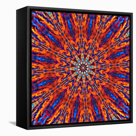 Computer Generated Tie Dye Kaleidoscope Created from a Photograph of a Sunset-Karimala-Framed Stretched Canvas