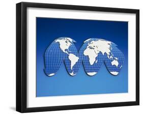 Computer Generated World Map-Chris Rogers-Framed Photographic Print